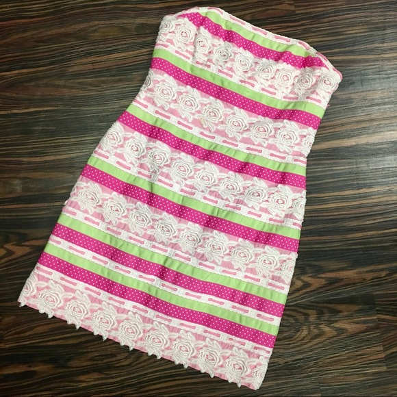 LILLY PULITZER rare ribbons and lace pattern dress - Picture 3 of 7